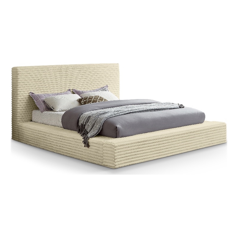 Meridian Furniture Dexter Cream Corduroy King Bed