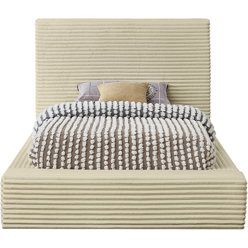 Meridian Furniture Dexter Cream Corduroy Twin Bed