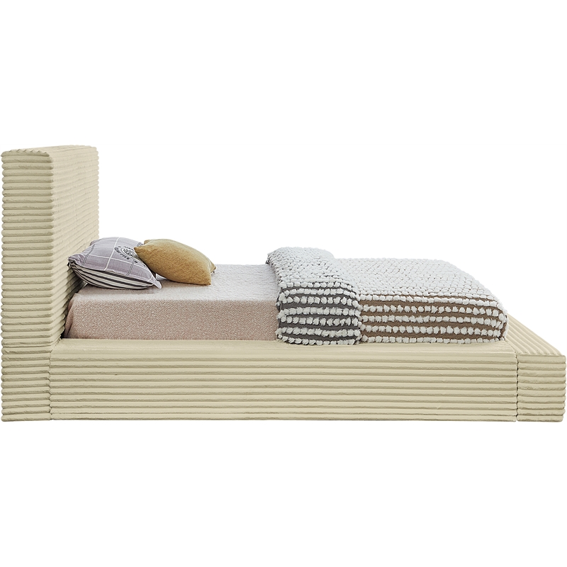 Meridian Furniture Dexter Cream Corduroy Twin Bed