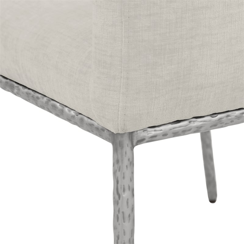Meridian Furniture Reeves Cream Chenille Fabric Dining Chair (Set of 2)