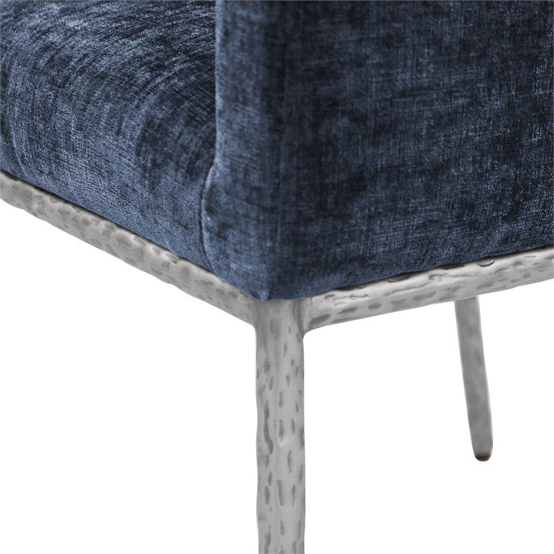 Meridian Furniture Reeves Navy Chenille Fabric Dining Chair (Set of 2)
