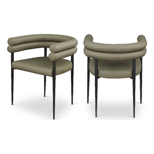 Meridian Furniture Lavina Olive Vegan Leather Dining Chair (Set of 2)