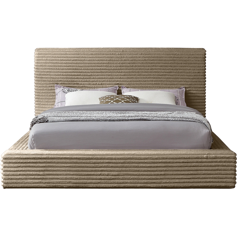 Meridian Furniture Dexter Taupe Corduroy King Bed