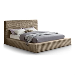 Meridian Furniture Dexter Taupe Corduroy King Bed