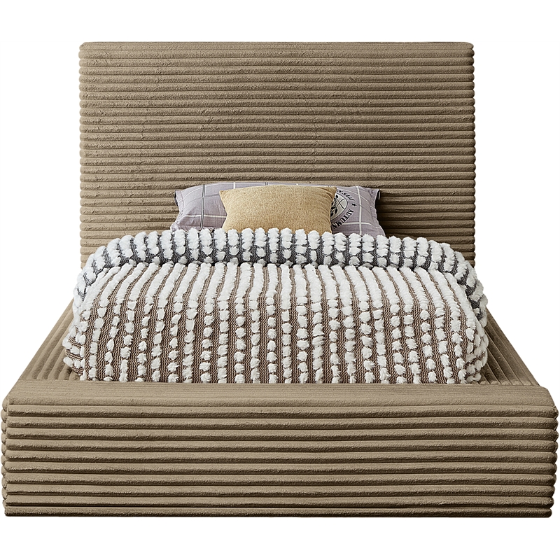 Meridian Furniture Dexter Taupe Corduroy Twin Bed