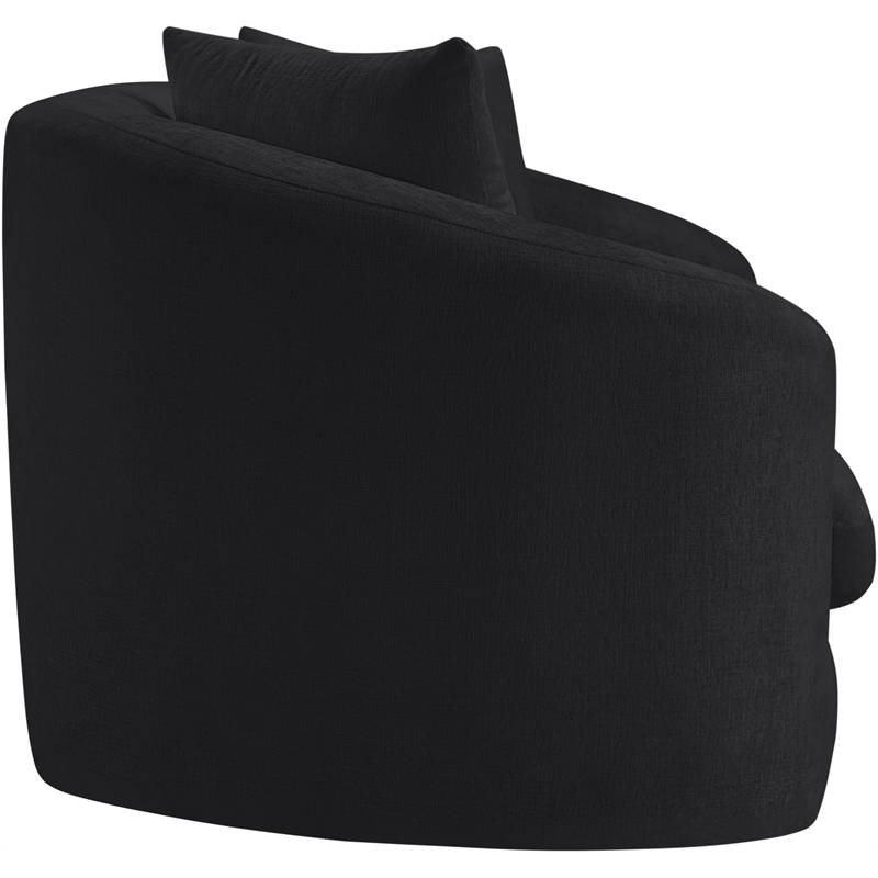 Meridian Furniture Penelope Black Chenille Fabric Loveseat