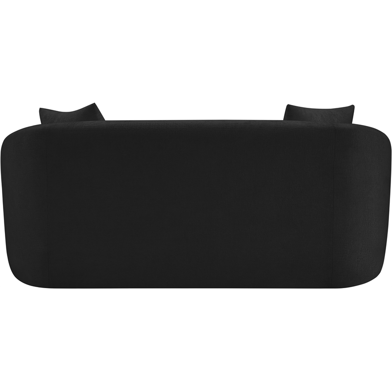 Meridian Furniture Penelope Black Chenille Fabric Loveseat