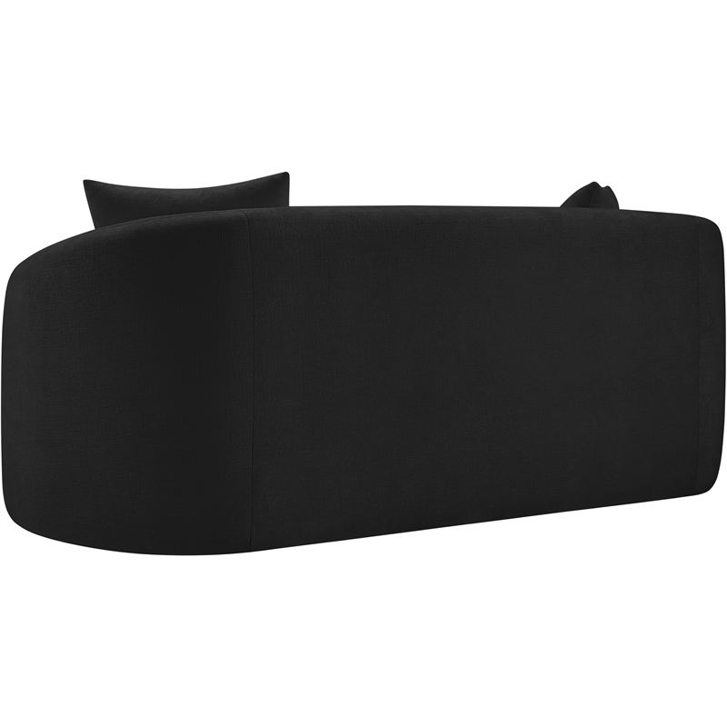 Meridian Furniture Penelope Black Chenille Fabric Loveseat
