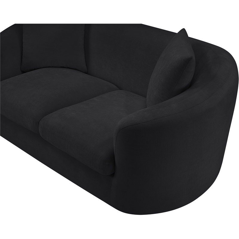 Meridian Furniture Penelope Black Chenille Fabric Loveseat