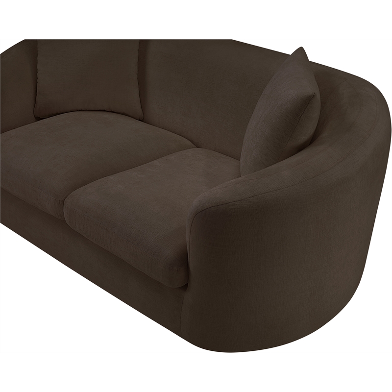 Meridian Furniture Penelope Brown Chenille Fabric Loveseat