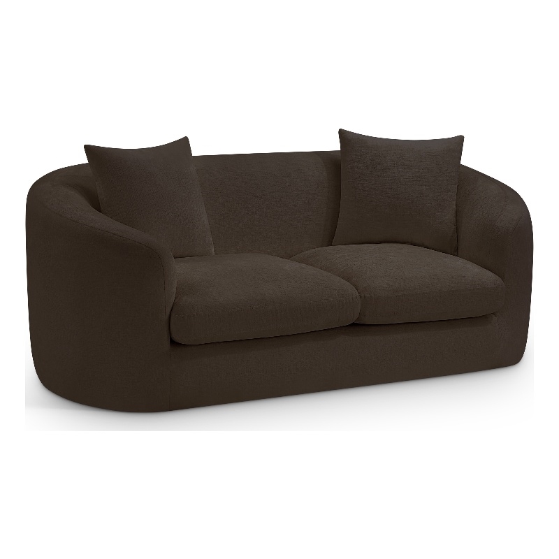 Meridian Furniture Penelope Brown Chenille Fabric Loveseat