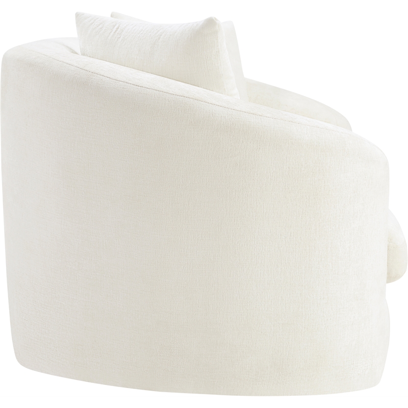 Meridian Furniture Penelope Cream Chenille Fabric Loveseat