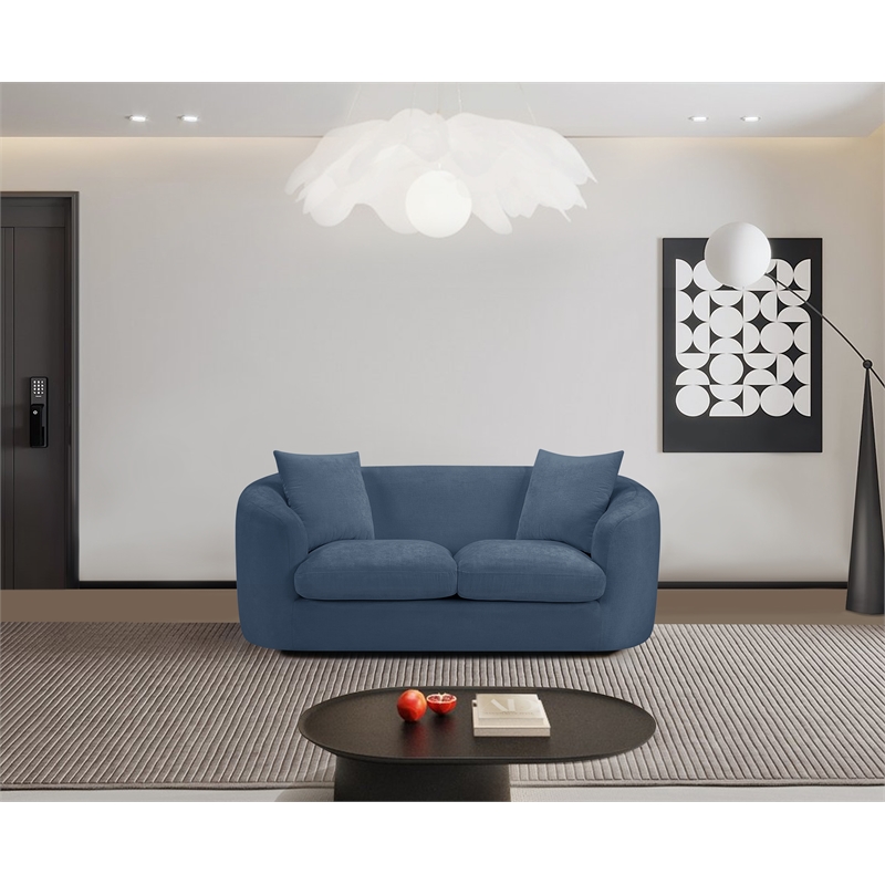 Meridian Furniture Penelope Light Blue Chenille Fabric Loveseat