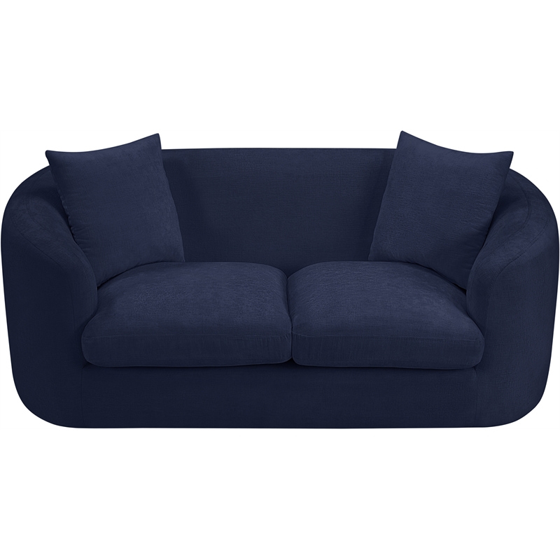 Meridian Furniture Penelope Navy Chenille Fabric Loveseat