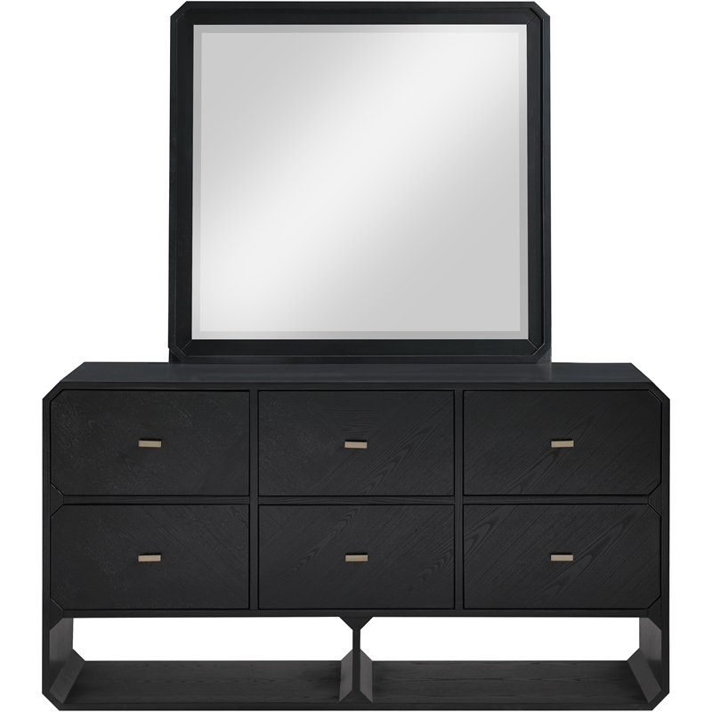 Meridian Furniture Parker Black Wood Mirror