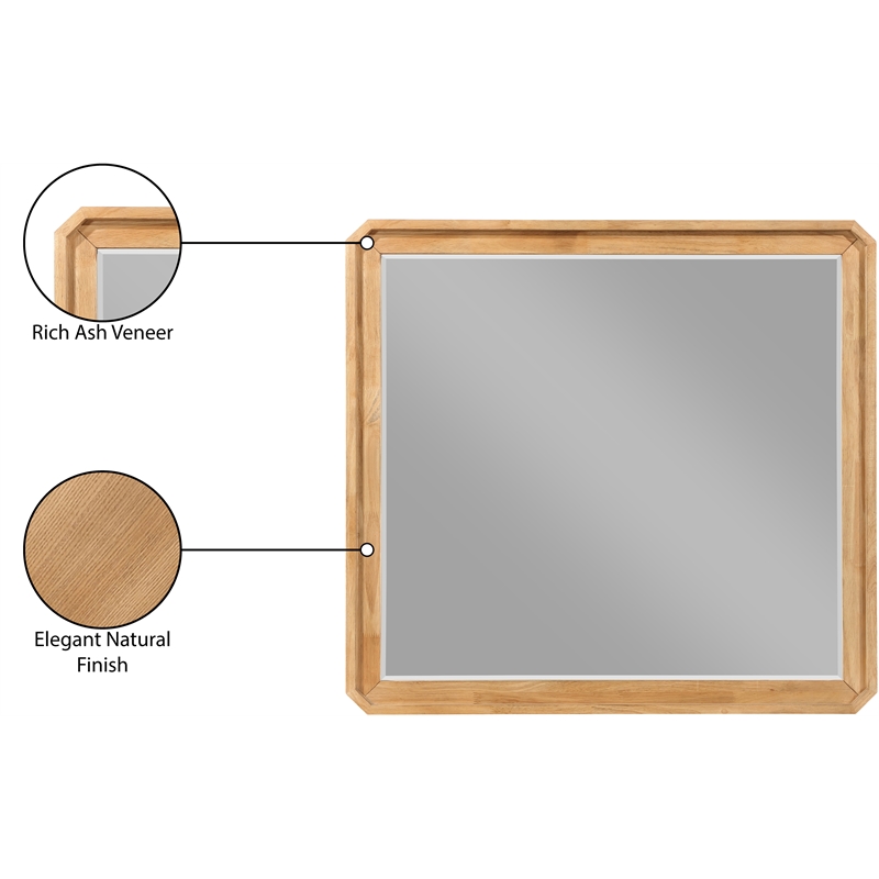 Meridian Furniture Parker Natural Wood Mirror