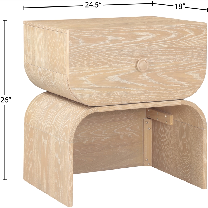 Meridian Furniture Jace Natural Oak Veneer Night Stand