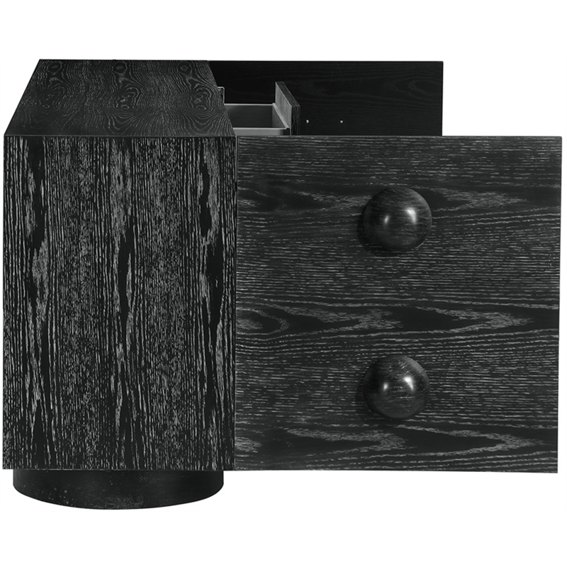 Meridian Furniture Bubble Black Wood And Oak Veneer Sideboard/Buffet