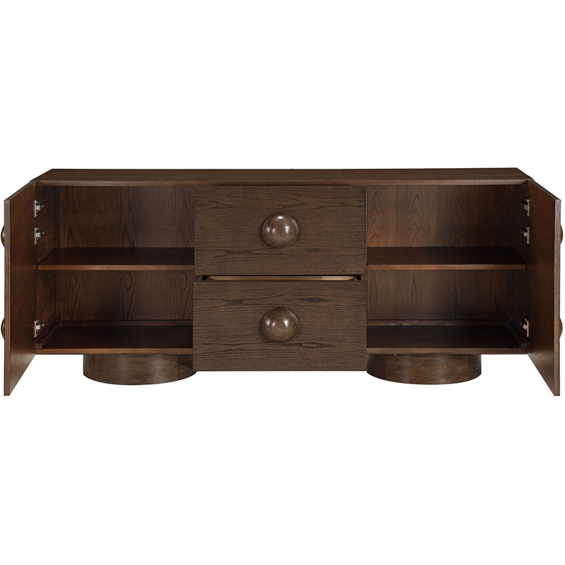 Meridian Furniture Bubble Brown Wood And Oak Veneer Sideboard/Buffet