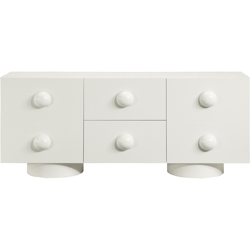 Meridian Furniture Bubble Cream Wood And Oak Veneer Sideboard/Buffet