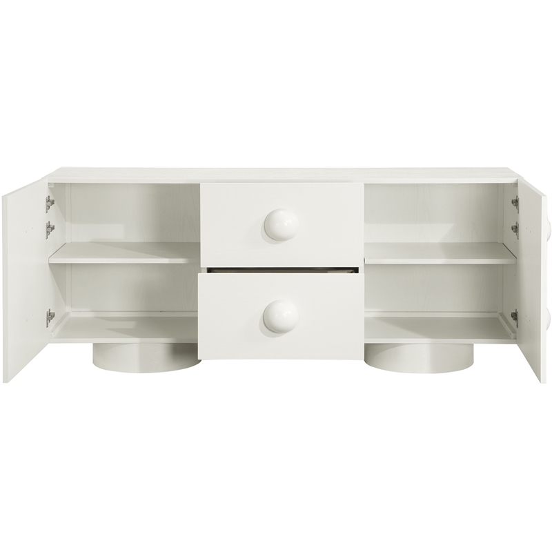 Meridian Furniture Bubble Cream Wood And Oak Veneer Sideboard/Buffet