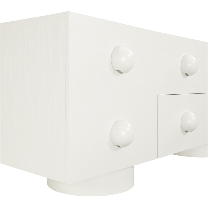 Meridian Furniture Bubble Cream Wood And Oak Veneer Sideboard/Buffet
