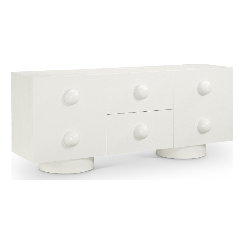 Meridian Furniture Bubble Cream Wood And Oak Veneer Sideboard/Buffet