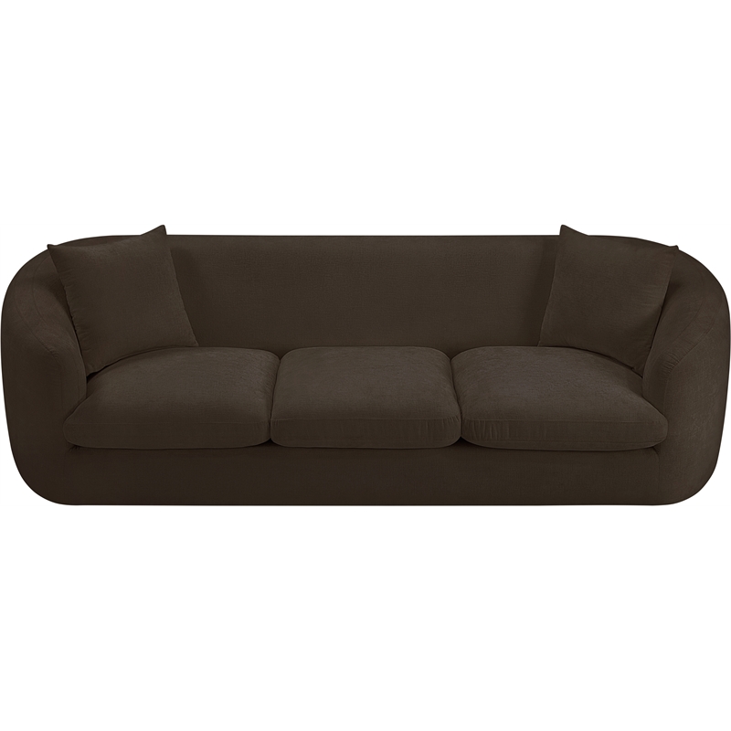 Meridian Furniture Penelope Brown Chenille Fabric Sofa