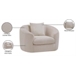 Meridian Furniture Penelope Beige Chenille Fabric Chair