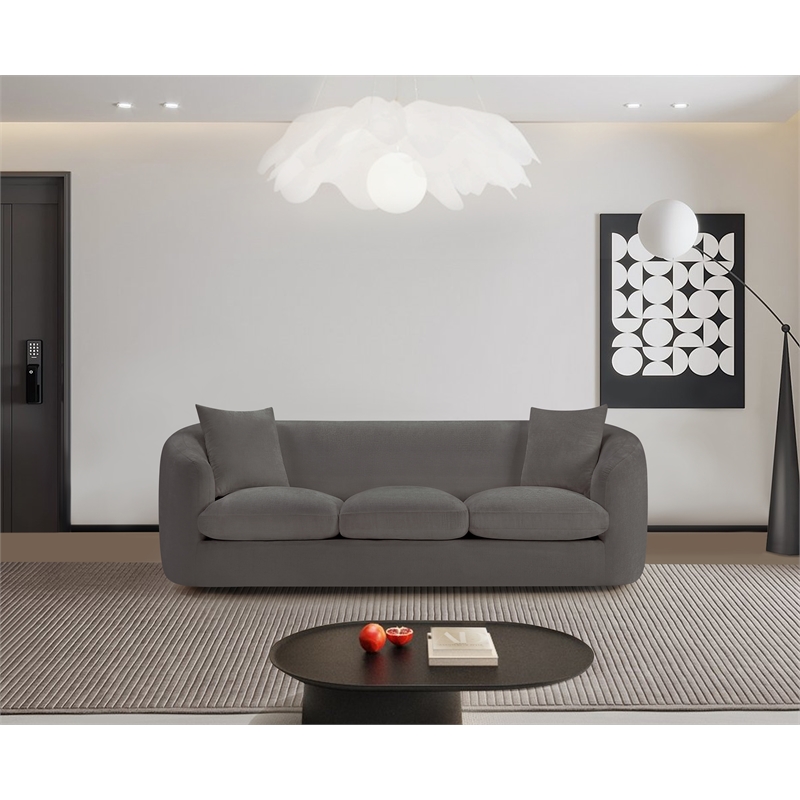Meridian Furniture Penelope Grey Chenille Fabric Sofa