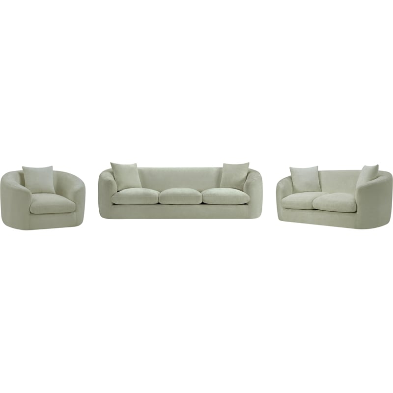 Meridian Furniture Penelope Mint Chenille Fabric Sofa