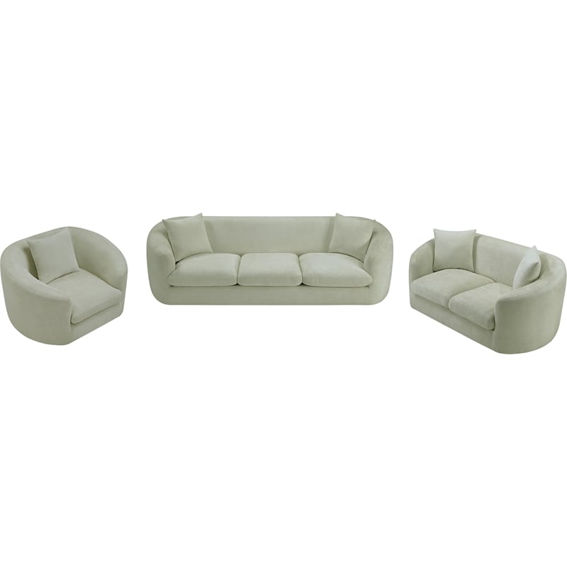 Meridian Furniture Penelope Mint Chenille Fabric Sofa