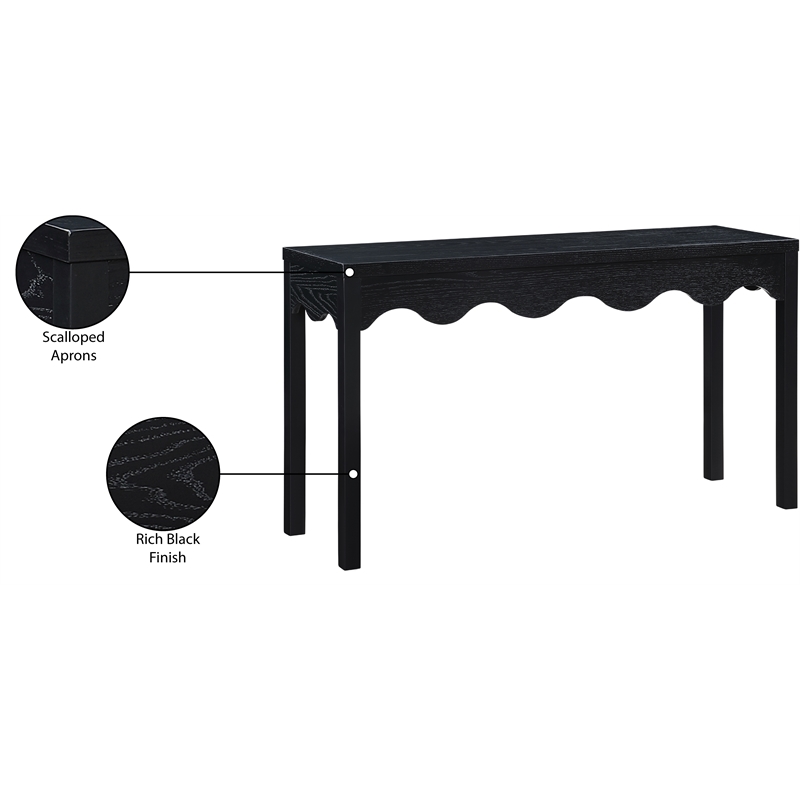 Meridian Furniture Fiora Black Oak Veneer Console Table