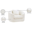Meridian Furniture Penelope Cream Chenille Fabric Chair