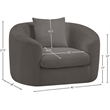 Meridian Furniture Penelope Grey Chenille Fabric Chair