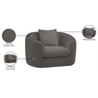Meridian Furniture Penelope Grey Chenille Fabric Chair