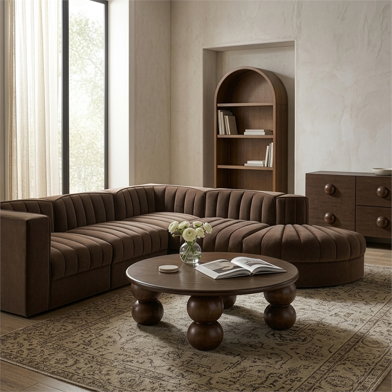 Meridian Furniture Kelvin Brown Wood And Oak Veneer Coffee Table