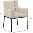Meridian Furniture Reeves Beige Chenille Fabric Dining Chair (Set of 2)