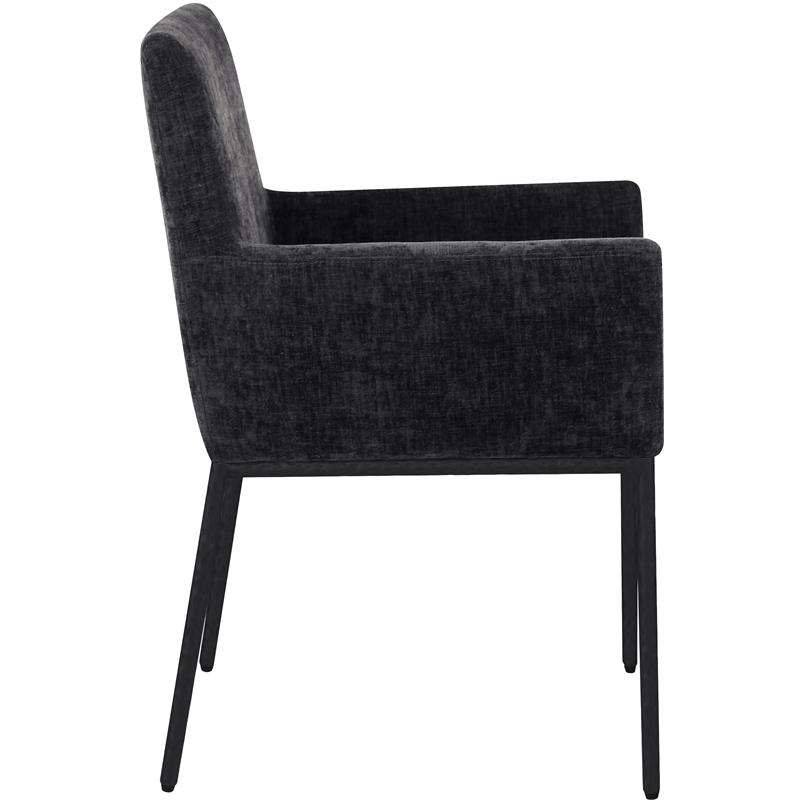 Meridian Furniture Reeves Black Chenille Fabric Dining Chair (Set of 2)