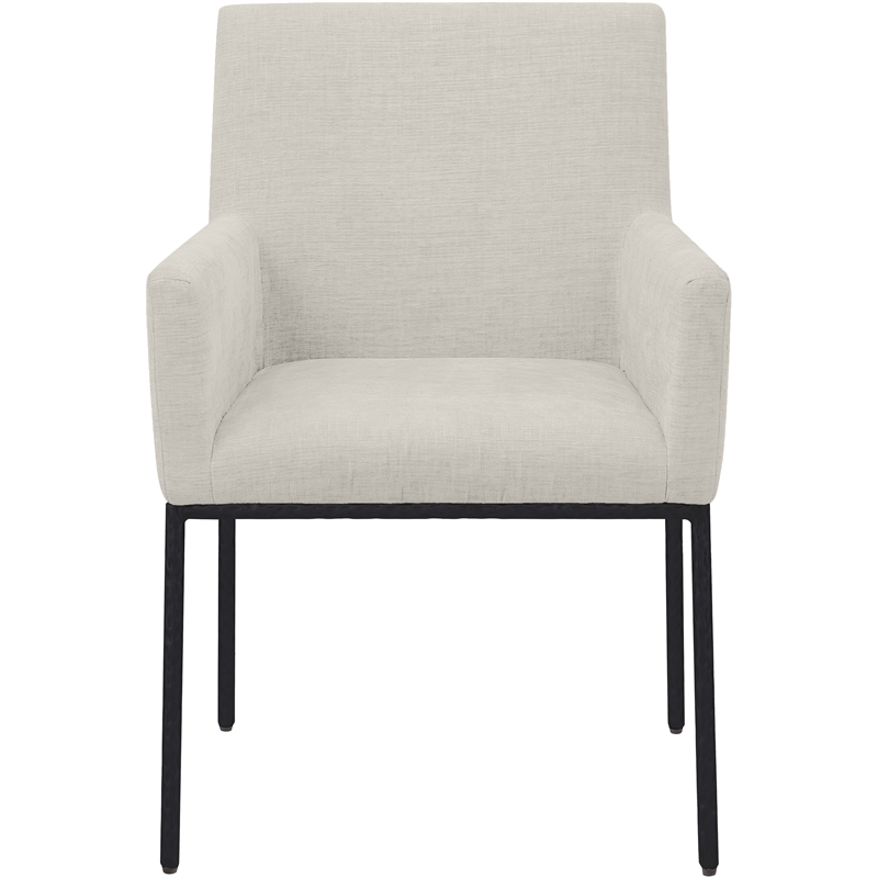 Meridian Furniture Reeves Cream Chenille Fabric Dining Chair (Set of 2)