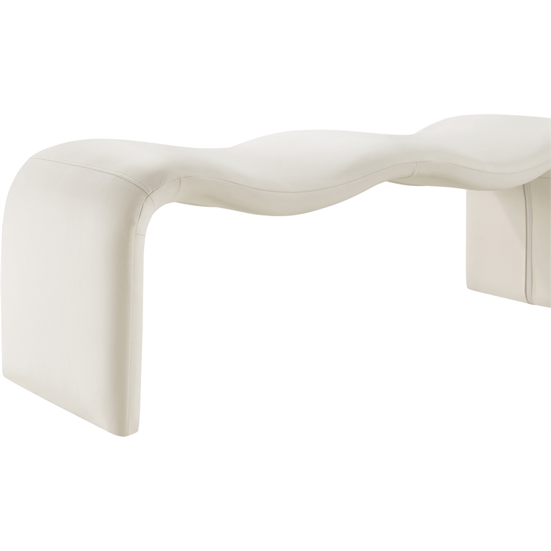 Meridian Furniture Willow Cream Vegan Leather Bench