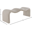 Meridian Furniture Willow Beige Microsuede Corduroy Bench
