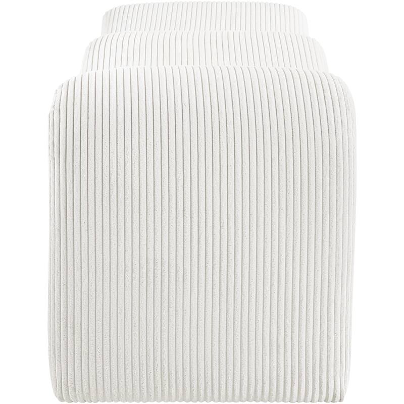 Meridian Furniture Willow Cream Microsuede Corduroy Bench