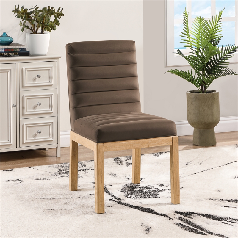 Meridian Furniture Evelyn Brown Velvet Dining Chair