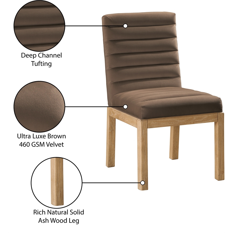 Meridian Furniture Evelyn Brown Velvet Dining Chair