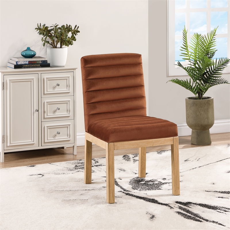 Meridian Furniture Evelyn Cognac Velvet Dining Chair