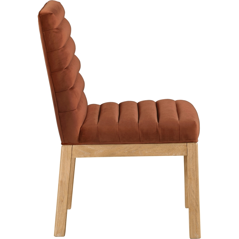 Meridian Furniture Evelyn Cognac Velvet Dining Chair
