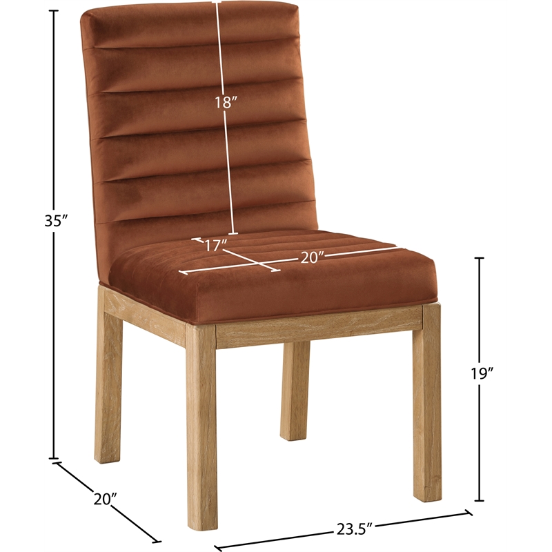 Meridian Furniture Evelyn Cognac Velvet Dining Chair