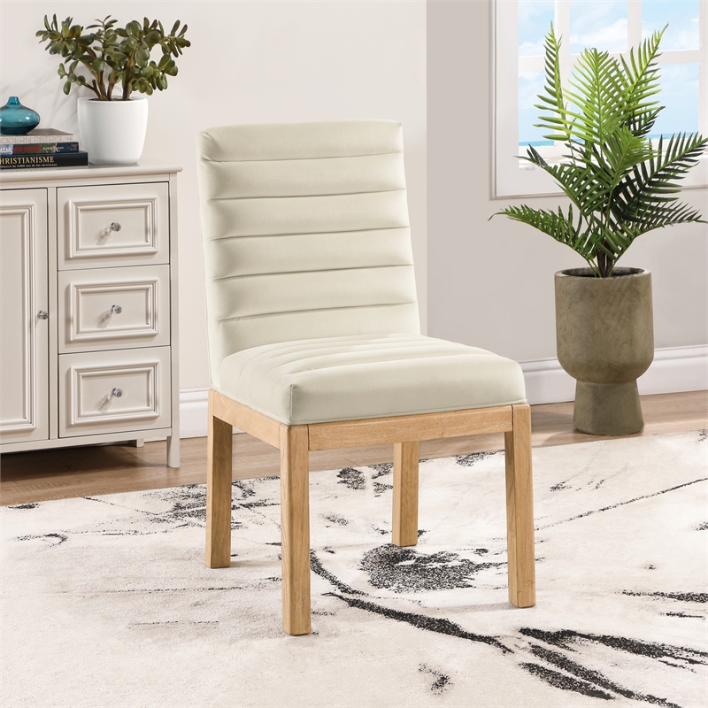Meridian Furniture Evelyn Cream Velvet Dining Chair