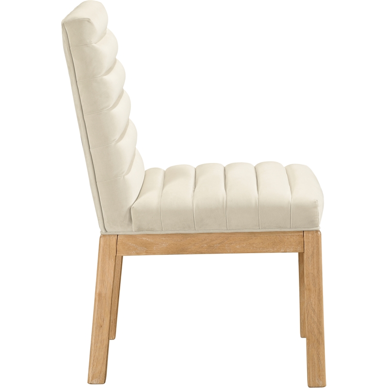 Meridian Furniture Evelyn Cream Velvet Dining Chair